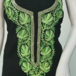 Black Velvet Tunic with Aari and Tilla Work Front