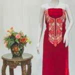Red Velvet Tunic with Aari and Tilla Work
