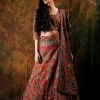Grey Lehenga with Fusion Embroidery Side
