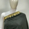 Black Pure Crepe Zari Hand Embroidered Kashmiri Saree Front