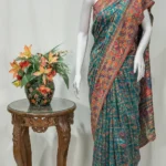 Aqua Blue Modal Silk Kani Saree with Tribal Pallu Design
