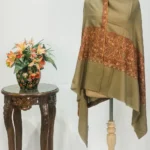 Natural Beige Pure Pashmina Shawl With Sozni Hand Embroidery