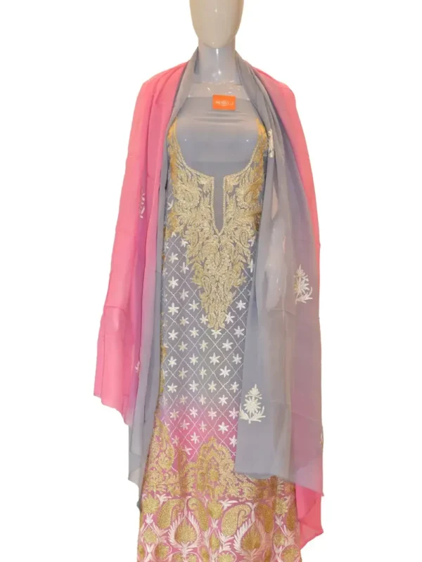 Zari & Aari Fusion Double Shaded Kashmir Woman Suit