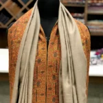 Natural Biege Pure Pashmina Shawl With Sozni hand Embroidery