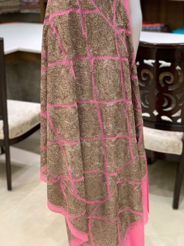Viscose Georgette Aari Embroidered Kashmiri Saree