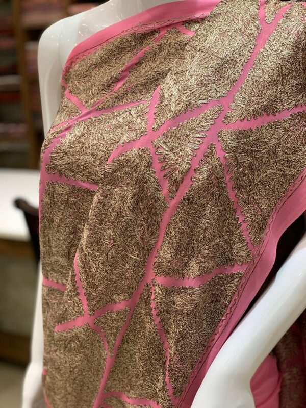 Viscose Georgette Aari Embroidered Kashmiri Saree