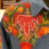 Blue Denim Aari Embroidered Jacket