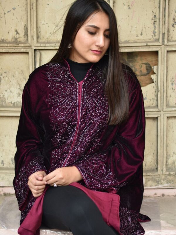 Velvet Hand Cut-Daana Work Embroidered Jacket