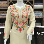 Banarasi & Kashmiri Aari Embroidered Suit: Beige