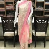 Pink Net Saree with All-Over Kashmiri Aari Embroidery