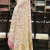 Pink Net Saree with All-Over Kashmiri Aari Embroidery