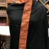 Black Pure Pashmina Shawl With Sozni hand Embroidery Front