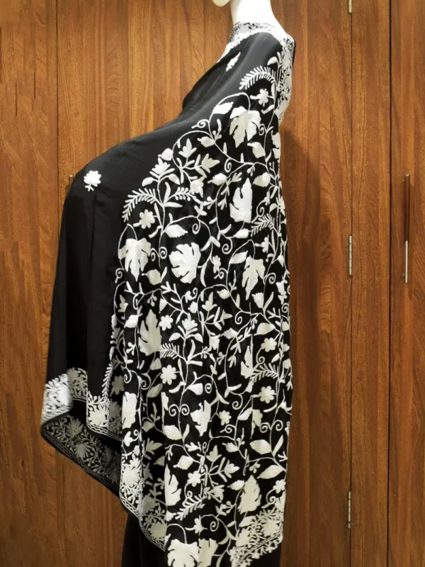 Chinar Jaal Aari Embroidered Kashmiri Saree