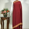 Maroon Indian Crepe Aari & Tilla Fusion Embroidered Kashmiri Saree