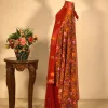 Chinar Palla Jaal Embroidered Red Kashmiri Saree