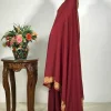 Maroon Indian Crepe Aari & Tilla Fusion Embroidered Kashmiri Saree