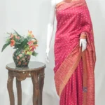 Pink Modal Silk Kani Saree with Floral and Paisley Design