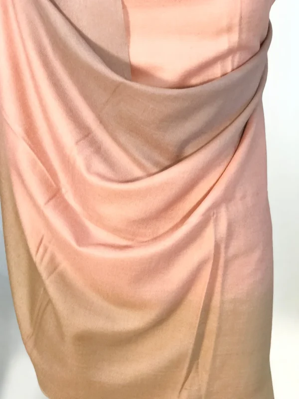 Mauve, Pink and Pastel Brown Ombre Pure Pashmina Scarf Front