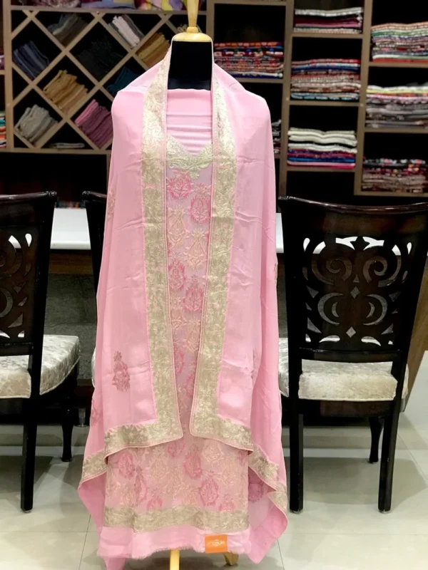 Pink Salwar Suit with Kashmiri Aari & Zari Embroidery