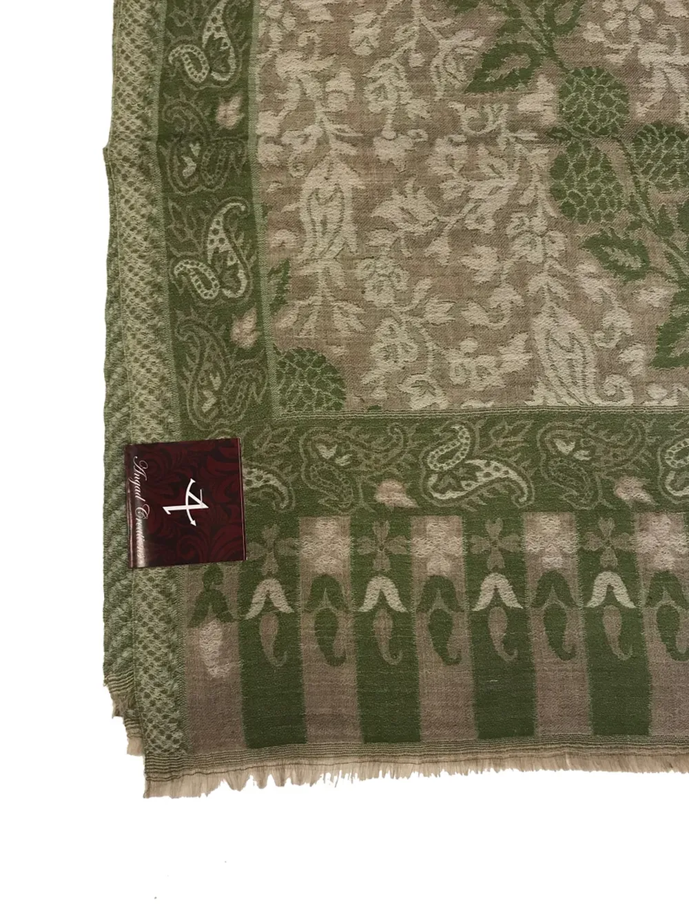 Fine Wool Kani Scarf with All Over Woven Design