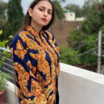 Kashmiri Aari Embroidered Navy Blue Long Jacket