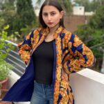 Kashmiri Aari Embroidered Navy Blue Long Jacket