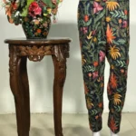 Pure Wool Navy Blue Women Trouser with Aari Embroidery