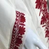 White Summer Cape with Red Thread Embroidery