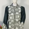Black Jacket with Silver Puff Embroidery front