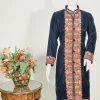 Navy Blue Kashmiri Aari Embroidery with Tilla Outlining Long Coat