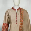 Beige Salwar Suit with Sozni Hand Embroidery front