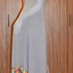 Grey Viscose Georgette Aari Embroidered Kashmiri Saree front