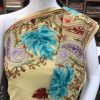 Beige Semi-Georgette Aari Embroidered Kashmiri Saree front