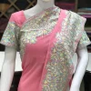 Pink Viscose Georgette Aari Embroidered Kashmiri Saree front