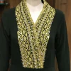 Bottle Green Dress With Dabka and Tilla Hand Embroidery front