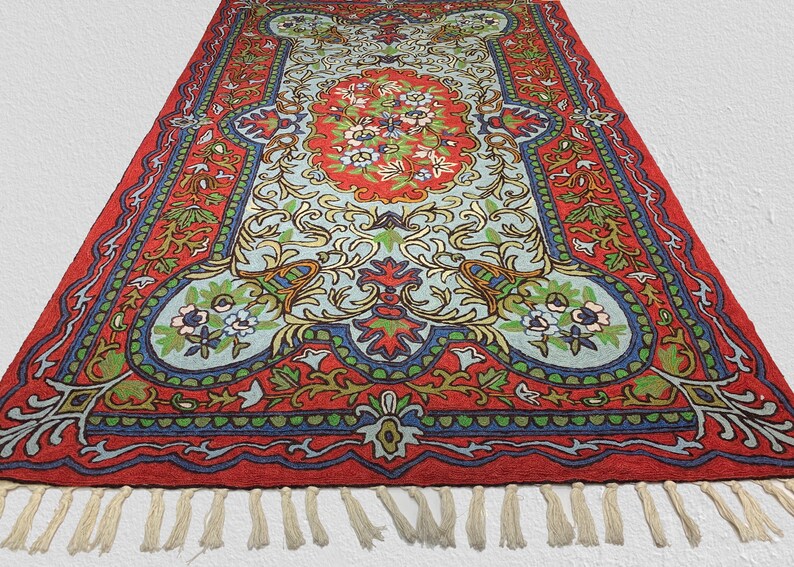 Wool Multi-Colour Beautiful Kashmir Oriental Rug