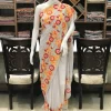Viscose Georgette with Multi-Colour Aari Embroidered Kashmiri Saree:(Grey)