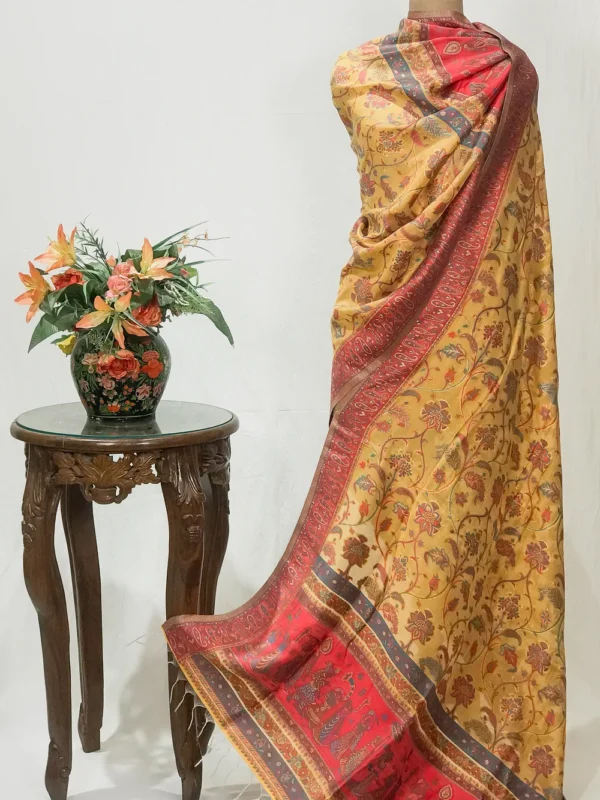 Yellow Tribal Modal Silk Kani Weave Dupatta
