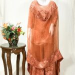 Organza Shirt Dress with Sharara featuring Aari and Hand Sequence Work