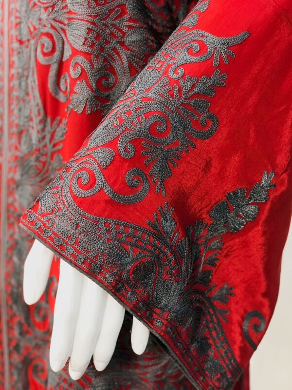 Red Kurta with Aari Silk Thread Embroidery