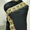 Melange Ash Grey Pure Wool Shawl with Tilla and Aari Embroidery front