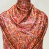 Maroon Fine Wool Shawl with Silk Thread Aari Jama Embroidery front