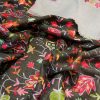 Black Pure Wool Shawl with Grey Palla Silk Thread Aari Jaal Embroidery