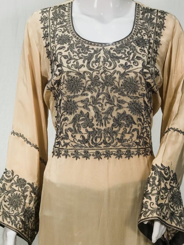 Fawn Kurta with Thread and Zari Embroidery