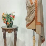 Fawn Pure Pashmina Shawl With Sozni hand Embroidery
