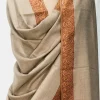 Fawn Pure Pashmina Shawl With Sozni hand Embroidery front