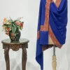 Royal Blue Pure Pashmina Shawl With Intricate Sozni hand Embroidery