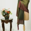 Dark Green, Olive Green and Maroon Ombre Pure Pashmina Scarf