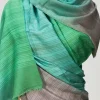 Grey, Blue and Green Ombre Pure Pashmina Scarf front