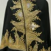 Black Pure Pashmina Stole with Tilla Hand Work front